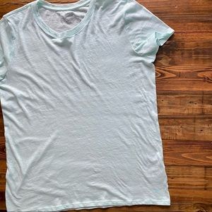 Pink sea foam green basic crew neck tee